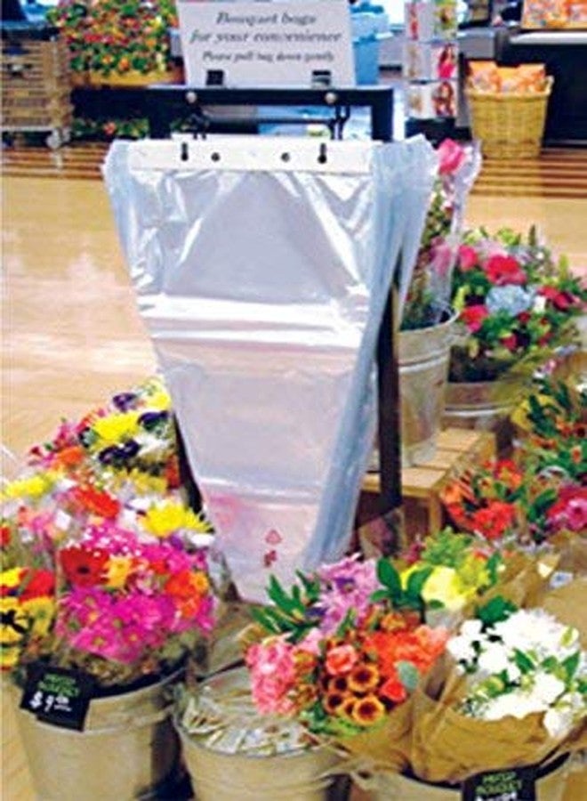 A&A Flower Bouquet Unprinted 37 Micron Clear Cellophane Bags Plastic Sleeve Bag 100 pcs (13x25x4 in.) - Image 3